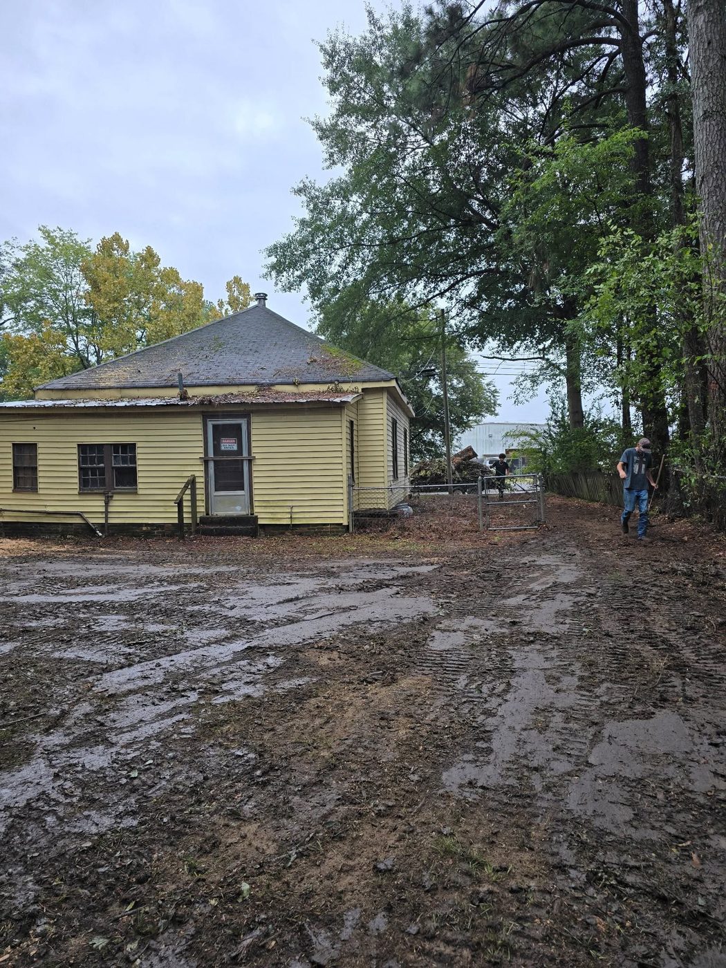 A back lot cleared down to bare ground